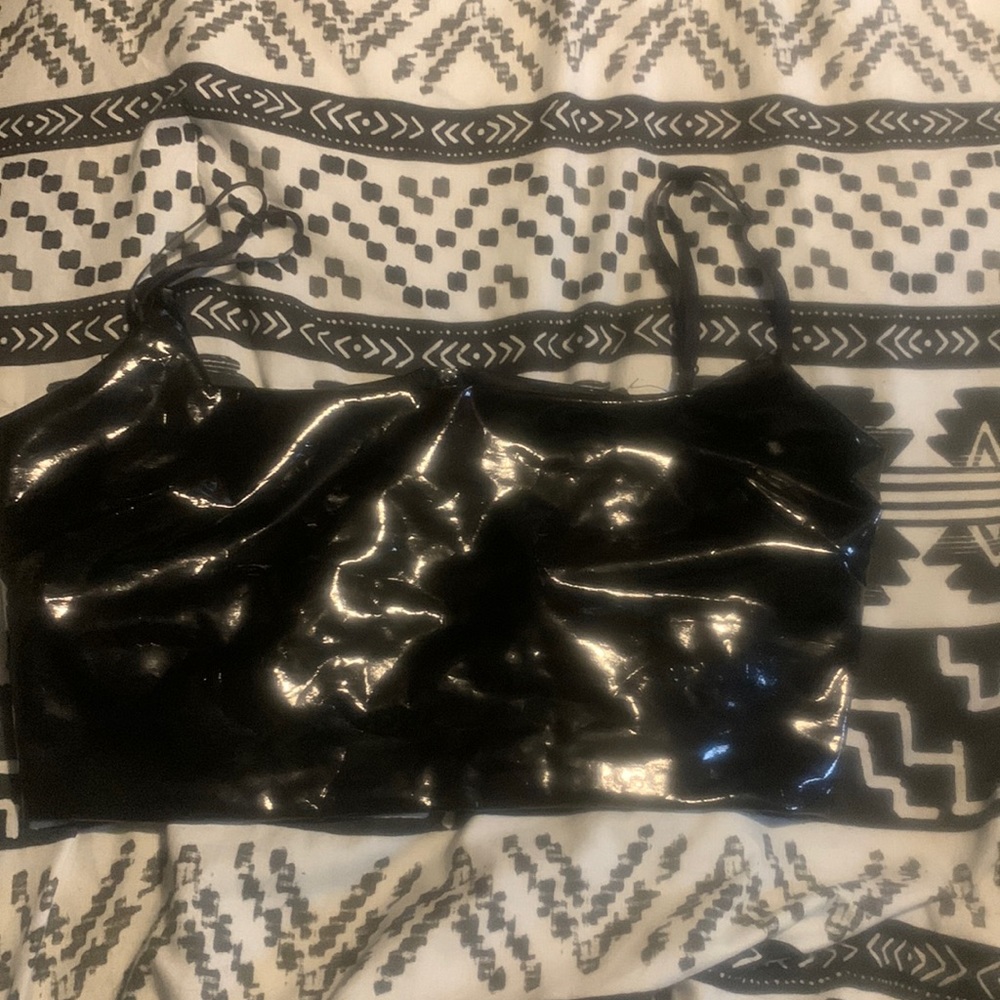 Black leather (fake leather ) size large used once